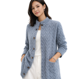 Alexia Pull Femme Col Montant – Maille Douce Ajustée, Manches Longues, Style Décontracté