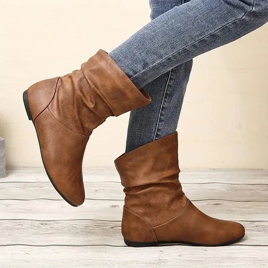 Amara Bottes en Cuir Femme – Bottes en Cuir Véritable avec Semelle Antidérapante & Coupe Élégante