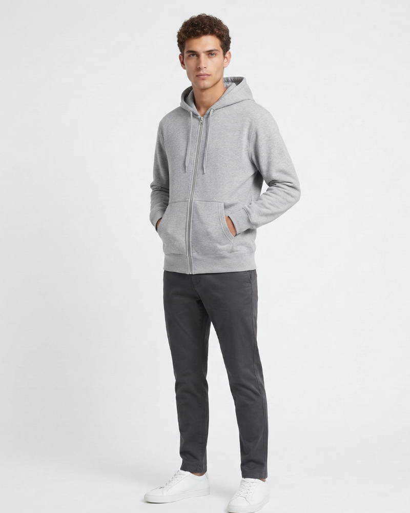 Amir Cardigan Homme Zippé à Capuche – Coupe Ample, Tissu Respirant, Style Urbain