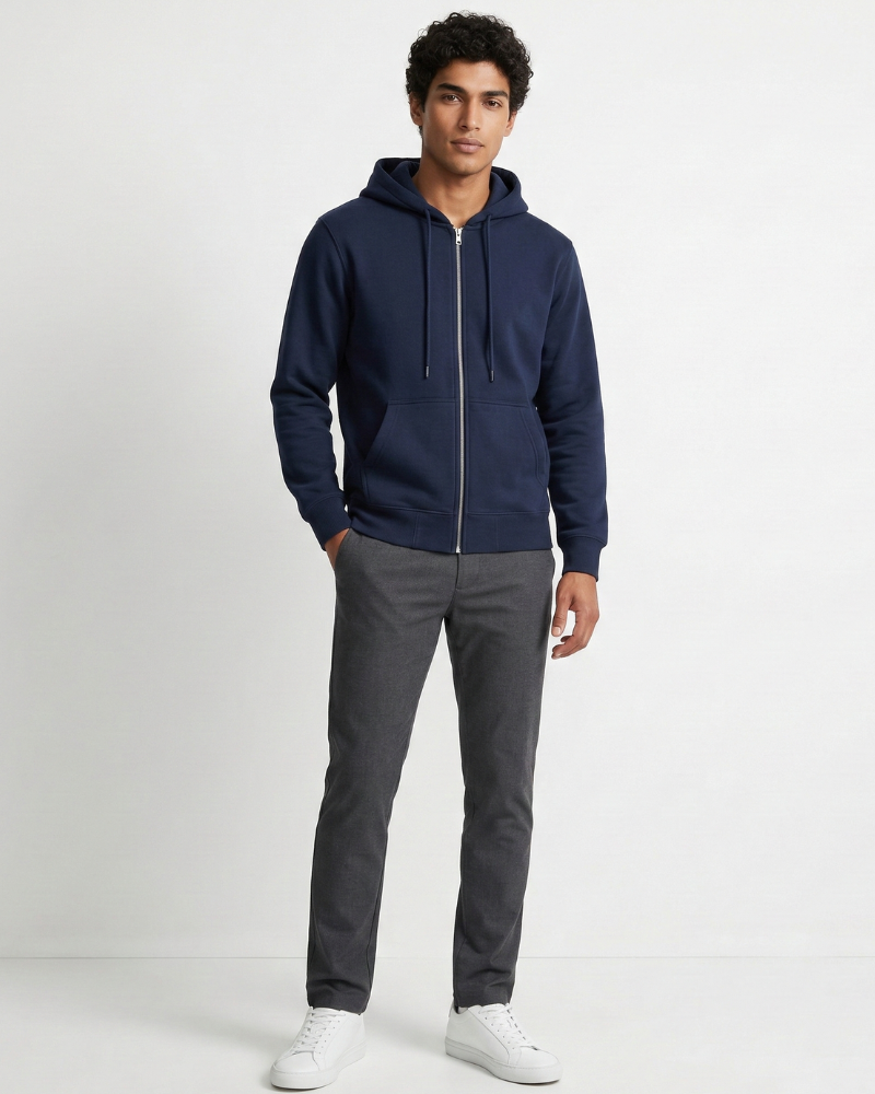 Amir Cardigan Homme Zippé à Capuche – Coupe Ample, Tissu Respirant, Style Urbain