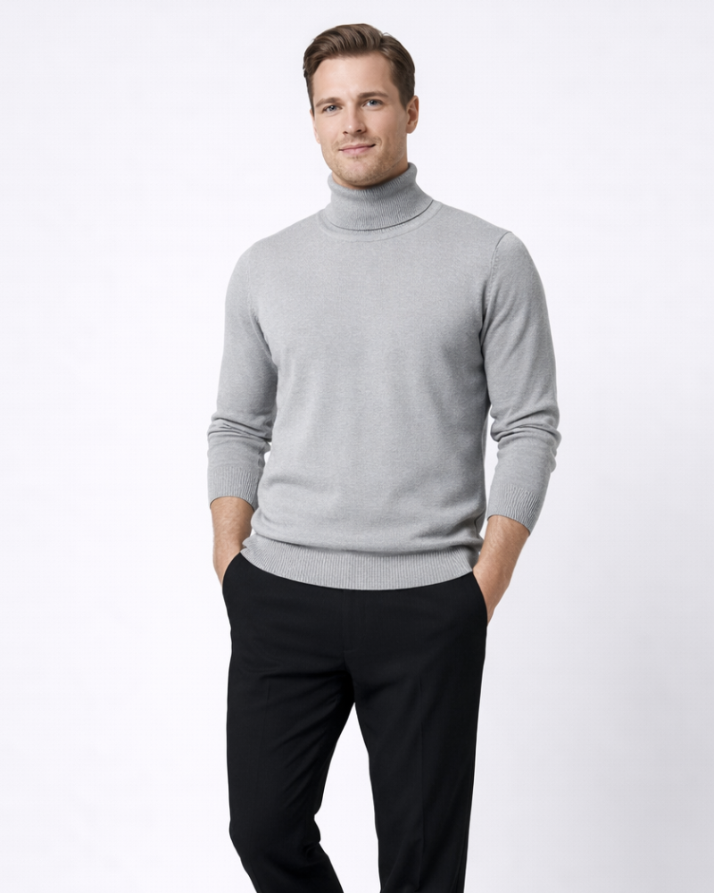 Antoine Pull Homme Col Roulé Épais – Doublure Laine, Velours Chaud, Coupe Décontractée