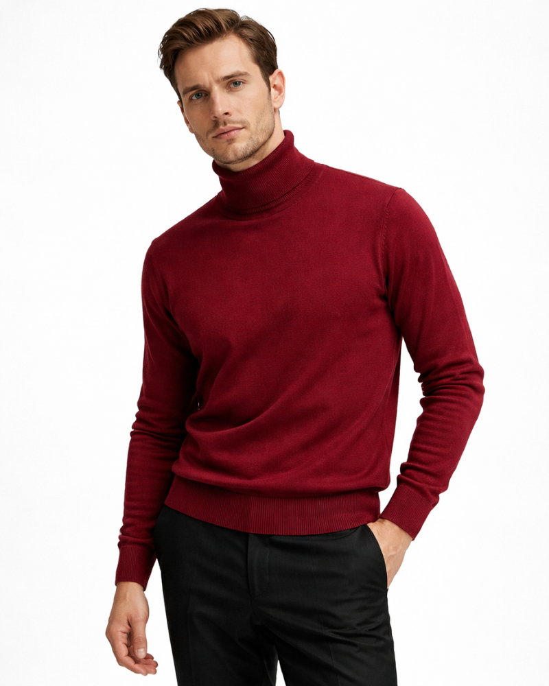 Antoine Pull Homme Col Roulé Épais – Doublure Laine, Velours Chaud, Coupe Décontractée