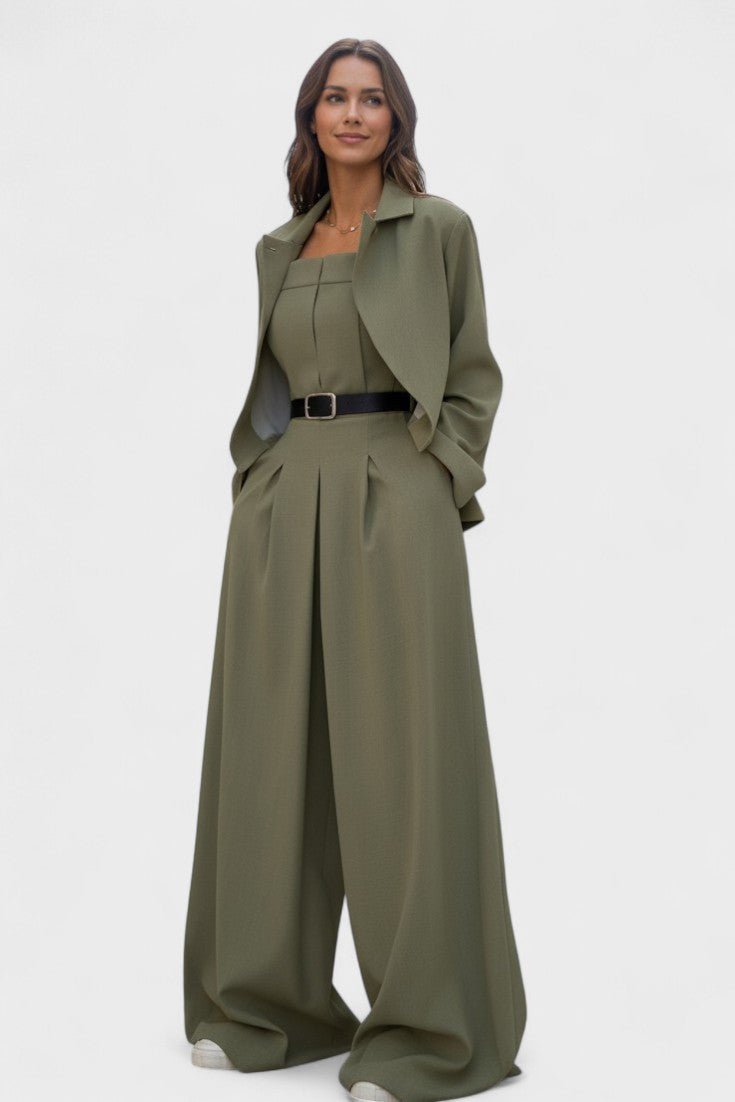 Blandine - Ensemble trois pièces blazer, bustier & pantalon
