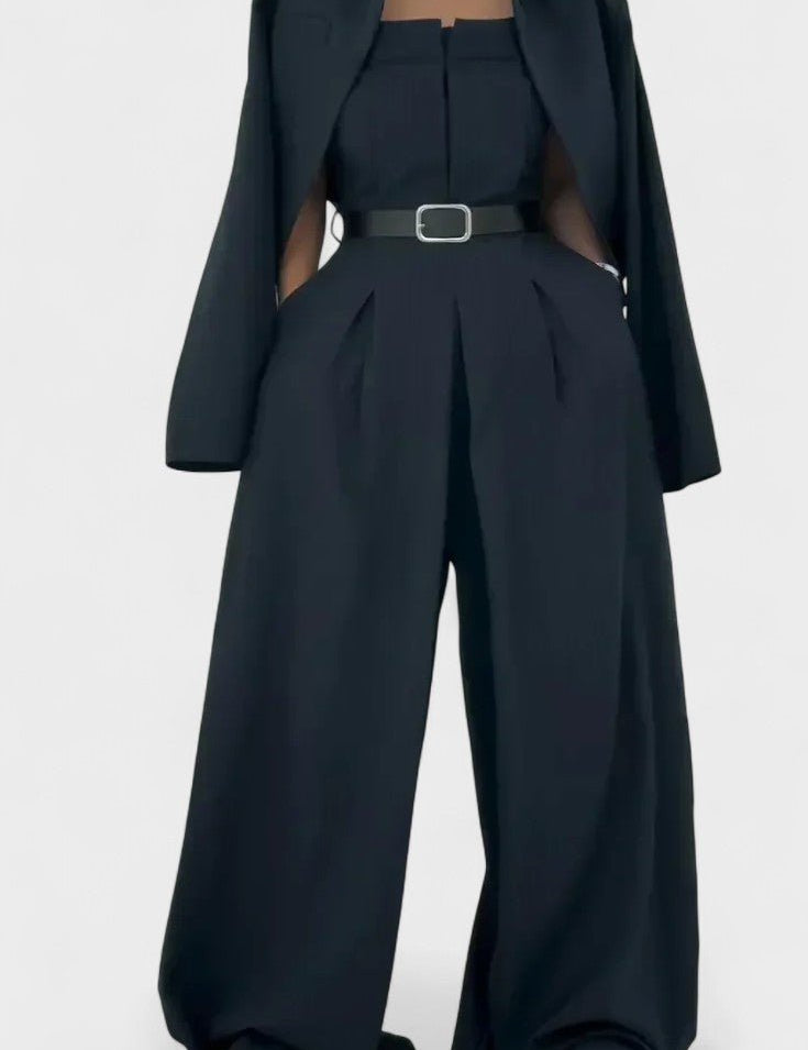 Blandine - Ensemble trois pièces blazer, bustier & pantalon
