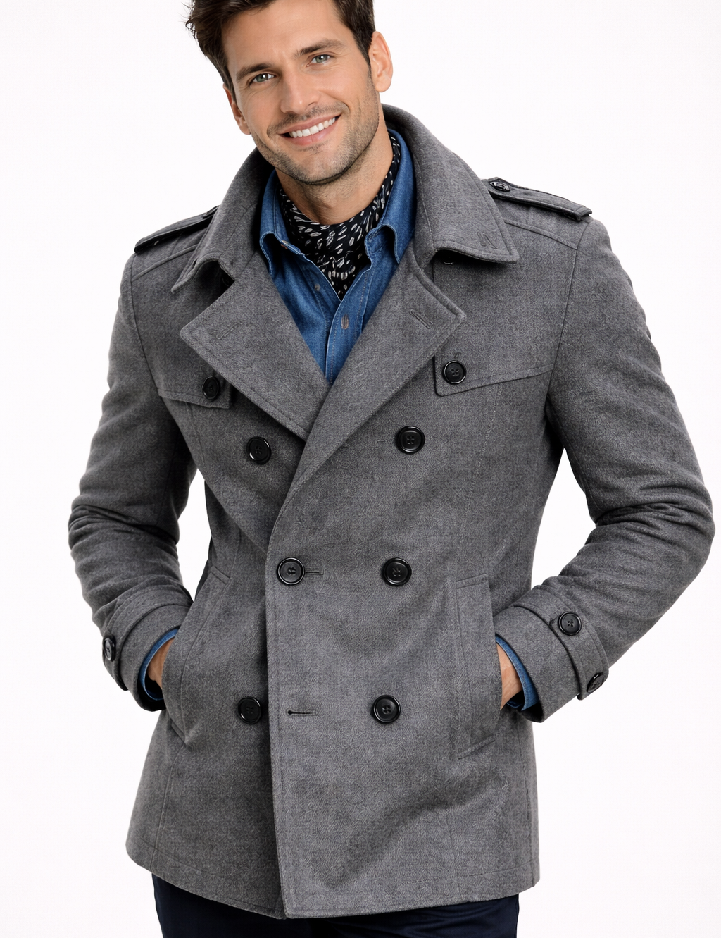 Arthur Manteau Caban Homme – Double Boutonnage, Coupe Structurée & Style Urbain Hiver