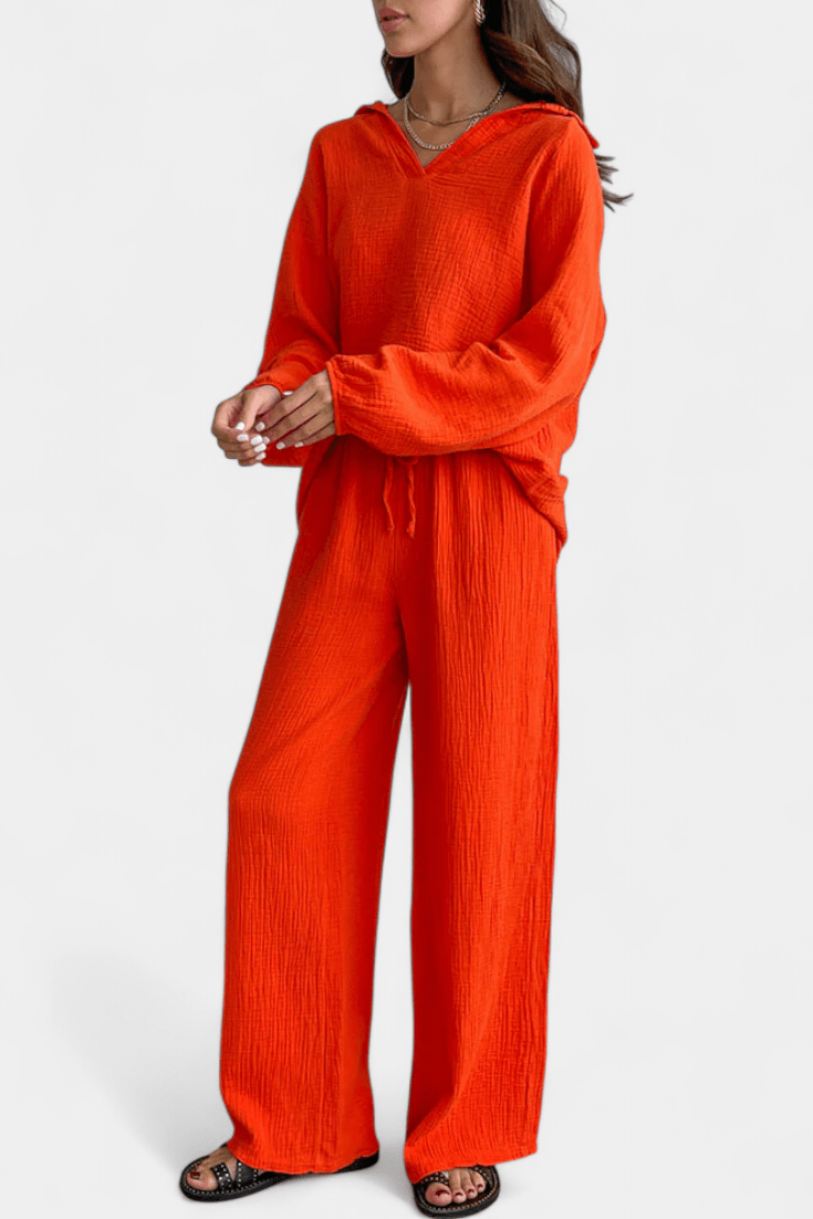 Charline - Ensemble haut ample à manches longues & pantalon large