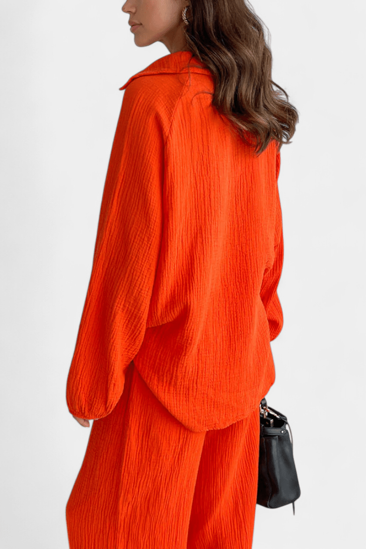 Charline - Ensemble haut ample à manches longues & pantalon large