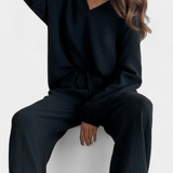 Charline - Ensemble haut ample à manches longues & pantalon large