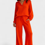 Charline - Ensemble haut ample à manches longues & pantalon large