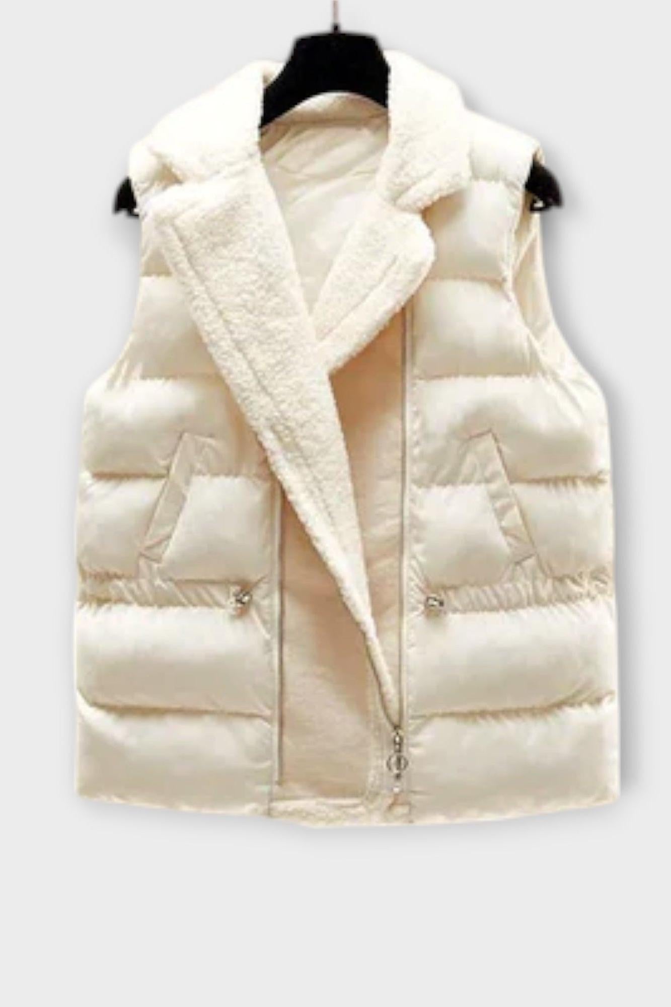 Léonie - Ensemble pull torsadé, gilet matelassé & pantalon
