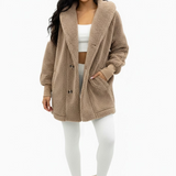 Audrey Manteau à Capuche Peluche Femme – Coupe Oversize, Style Cocooning & Chaleur Hiver