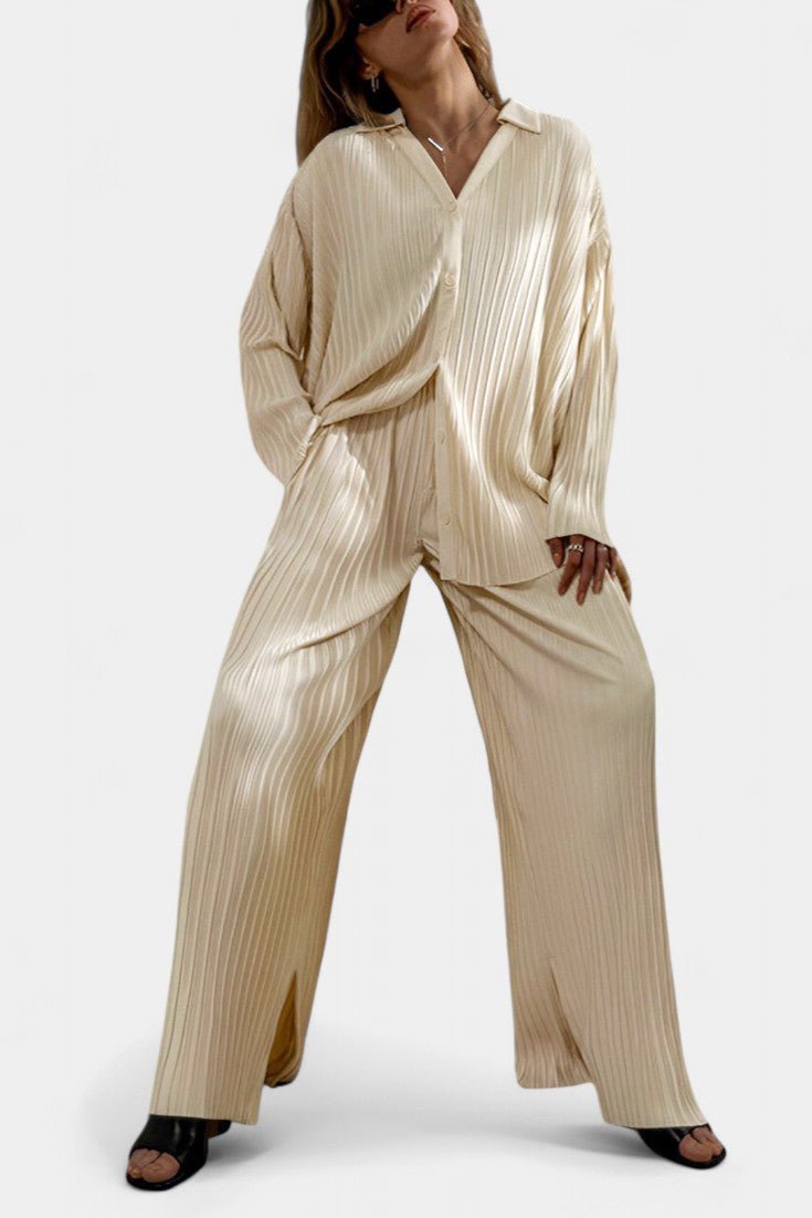 Mélusine - Ensemble haut plissé & pantalon large
