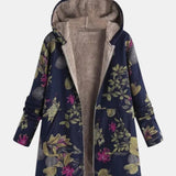 Aurora – Manteau bleu marine à motif floral
