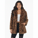 Ava Manteau Léopard Femme – Coupe Moderne, Longueur Mi-Cuisse & Style Urbain Hiver