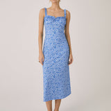 Robe Bohème Femme Chloe – Robe Midi de Vacances avec Imprimé Fleuri & Bretelles Cami