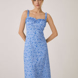 Robe Bohème Femme Chloe – Robe Midi de Vacances avec Imprimé Fleuri & Bretelles Cami