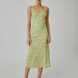 Robe Bohème Femme Chloe – Robe Midi de Vacances avec Imprimé Fleuri & Bretelles Cami