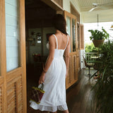 Robe Midi Femme Charlie – Élégante Robe Cami avec Ourlet à Volants & Coupe Élancée