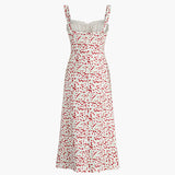 Robe Bohème Femme Chloe – Robe Midi de Vacances avec Imprimé Fleuri & Bretelles Cami