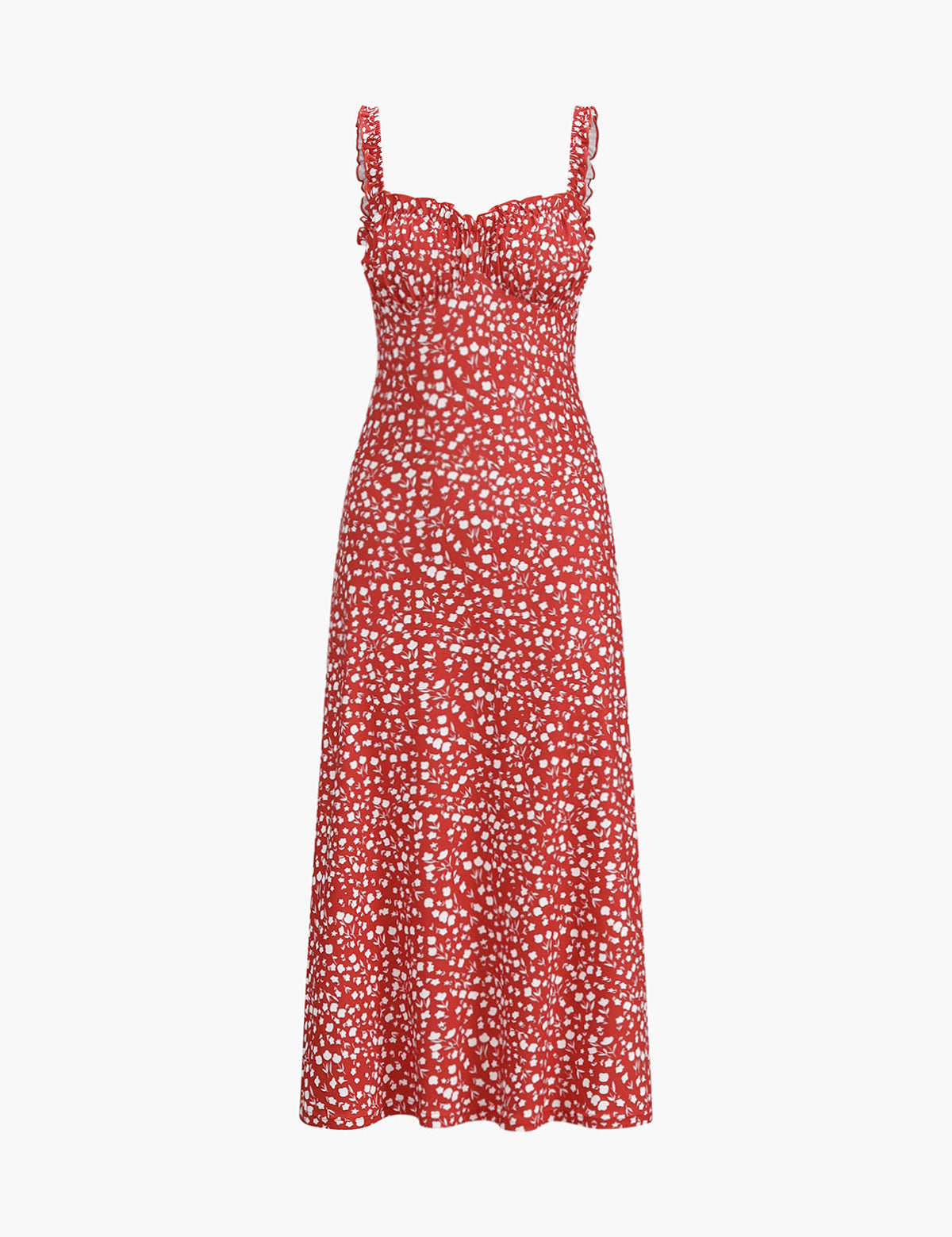 Robe Bohème Femme Chloe – Robe Midi de Vacances avec Imprimé Fleuri & Bretelles Cami