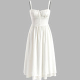 Robe Midi Femme Charlie – Élégante Robe Cami avec Ourlet à Volants & Coupe Élancée