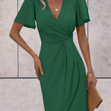 Robe Portefeuille Femme Harper – Élégante Robe Croisée avec Col en V & Coupe Ajustable pour Toute Occasion