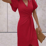 Robe Portefeuille Femme Harper – Élégante Robe Croisée avec Col en V & Coupe Ajustable pour Toute Occasion