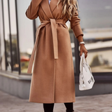 Kerr Manteau Femme en Laine Mélangée – Coupe Cache-Cœur Élégante avec Ceinture