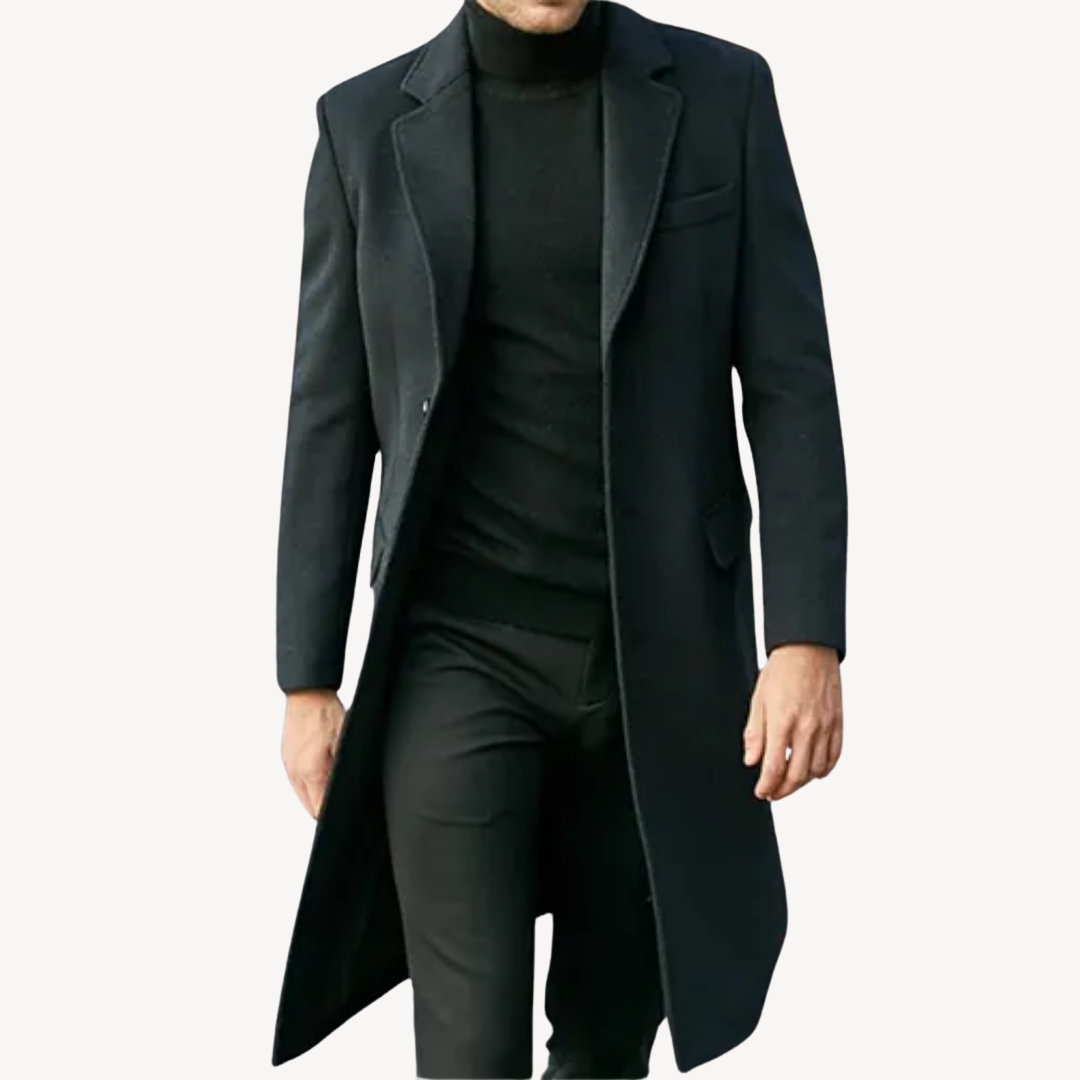 Turr Manteau Long Homme en Laine – Coupe Classique, Élégant & Polyvalent