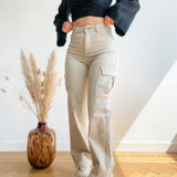 Paisley Pantalon Cargo Femme – Pantalon Utilitaire Coupe Droite avec Multiples Poches pour Usage Quotidien & Activités Extérieures