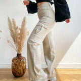 Paisley Pantalon Cargo Femme – Pantalon Utilitaire Coupe Droite avec Multiples Poches pour Usage Quotidien & Activités Extérieures