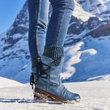 Juliana Bottes de Neige Femme – Bottes Mi-Hautes d’Hiver en Cuir PU Résistant & Semelle Robuste