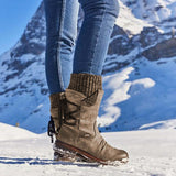 Juliana Bottes de Neige Femme – Bottes Mi-Hautes d’Hiver en Cuir PU Résistant & Semelle Robuste