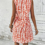 Hannie Robe Mini Imprimée Femme – Robe d’Été Sans Manches en Tissu Léger et Respirant