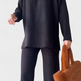 Angeline - Ensemble haut à col en V & pantalon large