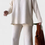 Angeline - Ensemble haut à col en V & pantalon large