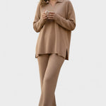 Angeline - Ensemble haut à col en V & pantalon large