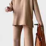 Angeline - Ensemble haut à col en V & pantalon large