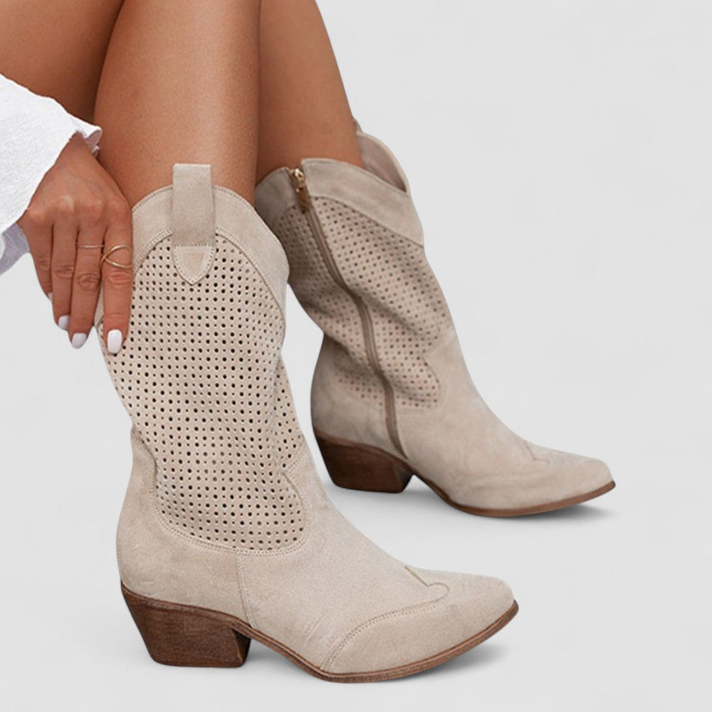 Quitterie - Bottes western perforées