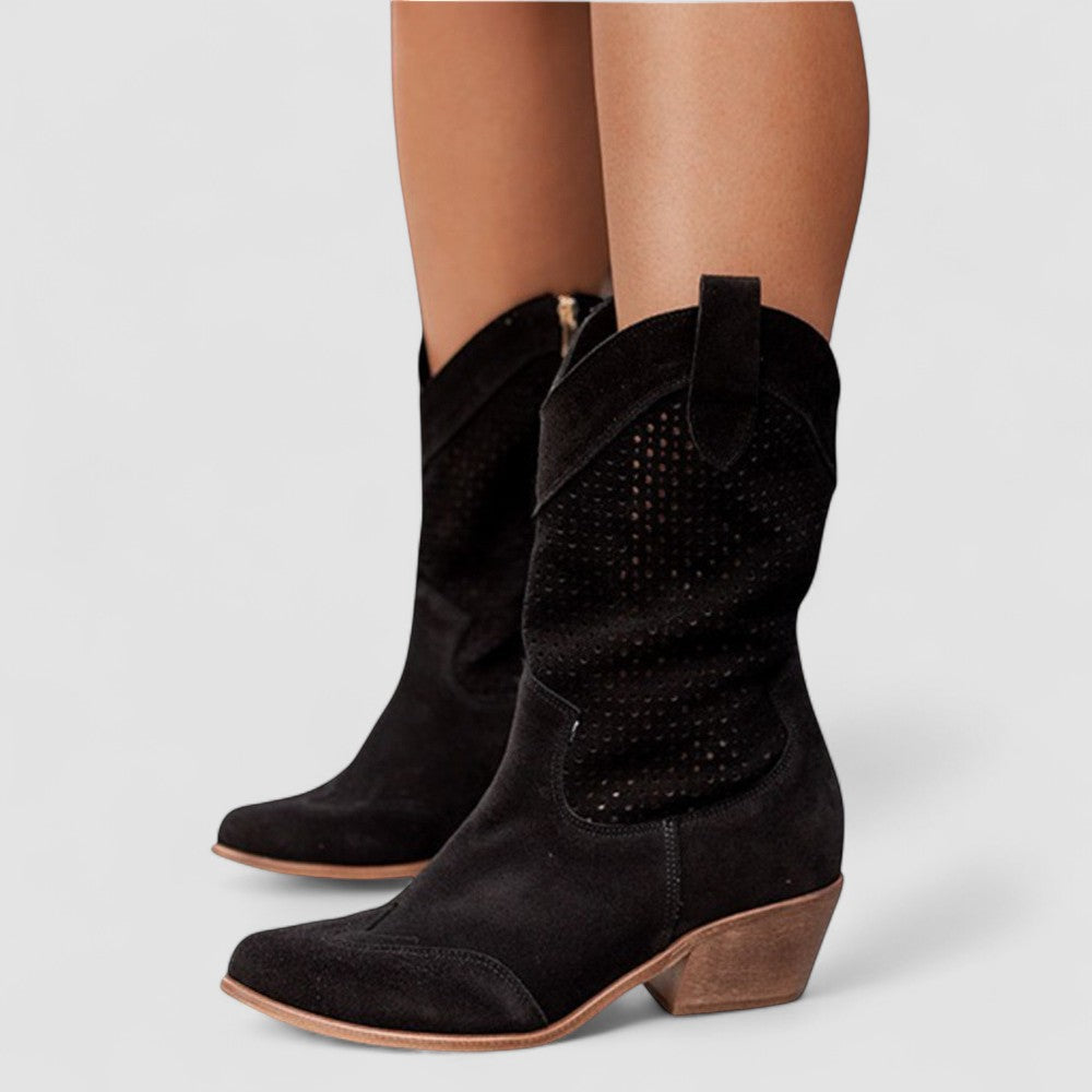 Quitterie - Bottes western perforées