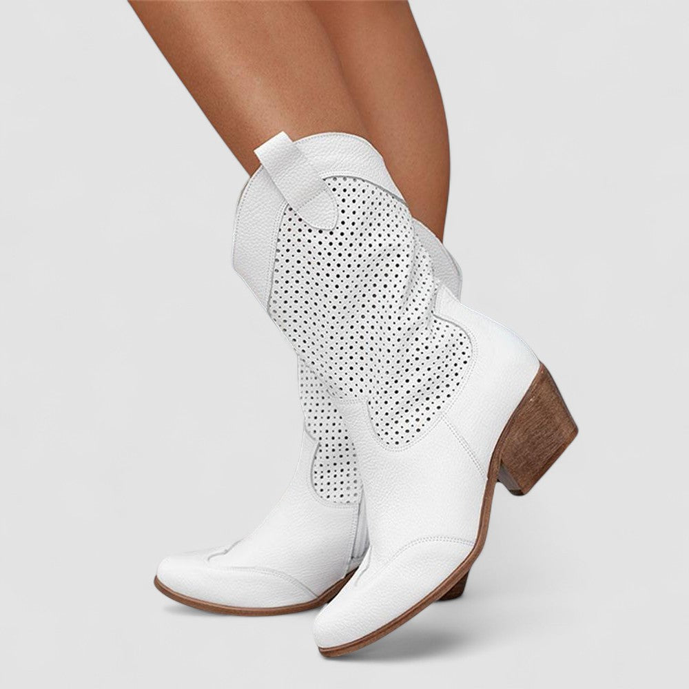 Quitterie - Bottes western perforées