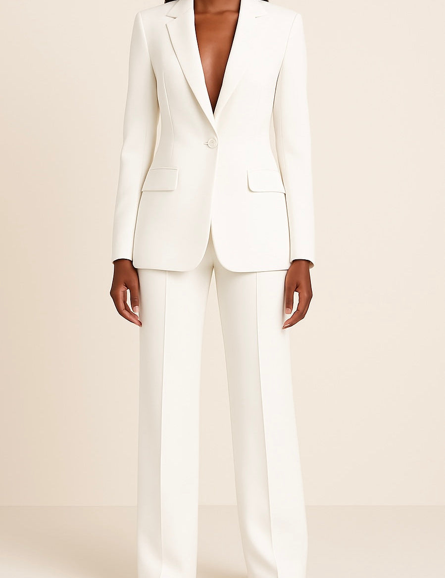 Lyla Ensemble Femme – Tailleur Pantalon Satiné Élégant à Coupe Ample & Style Moderne