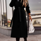 Novi Manteau Femme en Laine – Coupe Cache-Cœur Élégante avec Ceinture & Style Intemporel
