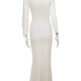 Winona Robe de Soirée Femme – Élégante Robe Longue Unilatérale Sans Manches au Design Uni