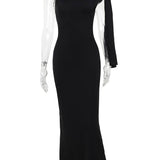 Winona Robe de Soirée Femme – Élégante Robe Longue Unilatérale Sans Manches au Design Uni