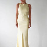 Yvette Robe de Soirée Femme – Longue Robe Sans Manches avec Dos Ouvert & Col Rond pour Gala