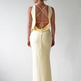 Yvette Robe de Soirée Femme – Longue Robe Sans Manches avec Dos Ouvert & Col Rond pour Gala