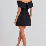 Haziel Robe de Cocktail Femme – Robe Patineuse Sans Manches avec Encolure Bateau, Ceinture & Coupe Élégante