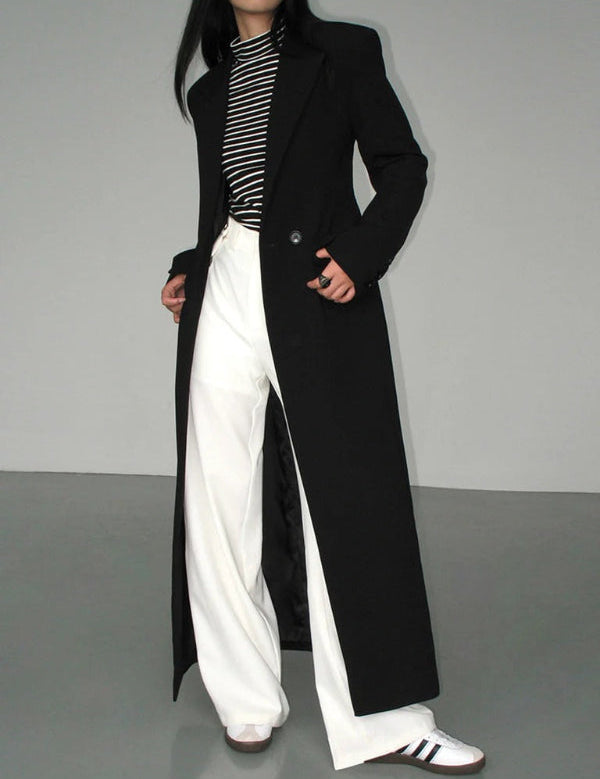 Remielyn Manteau Long Femme – Double Boutonnage Classique, Coupe Élégante & Style Intemporel