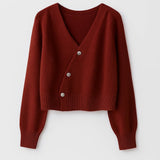 Elena Cardigan Femme Croisé – Gilet Élégant à Boutons Latéraux & Coupe Flatteuse